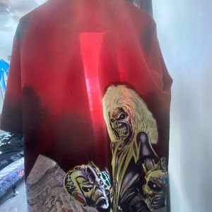 Vintage 1980s iron maiden button up, super rare!